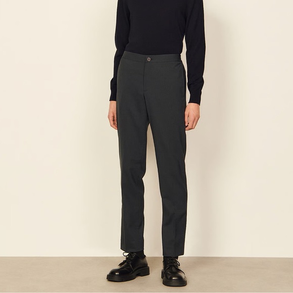 Sandro Men Bluish Grey Wool Trouser - Size 40 - NWT - Picture 9 of 14